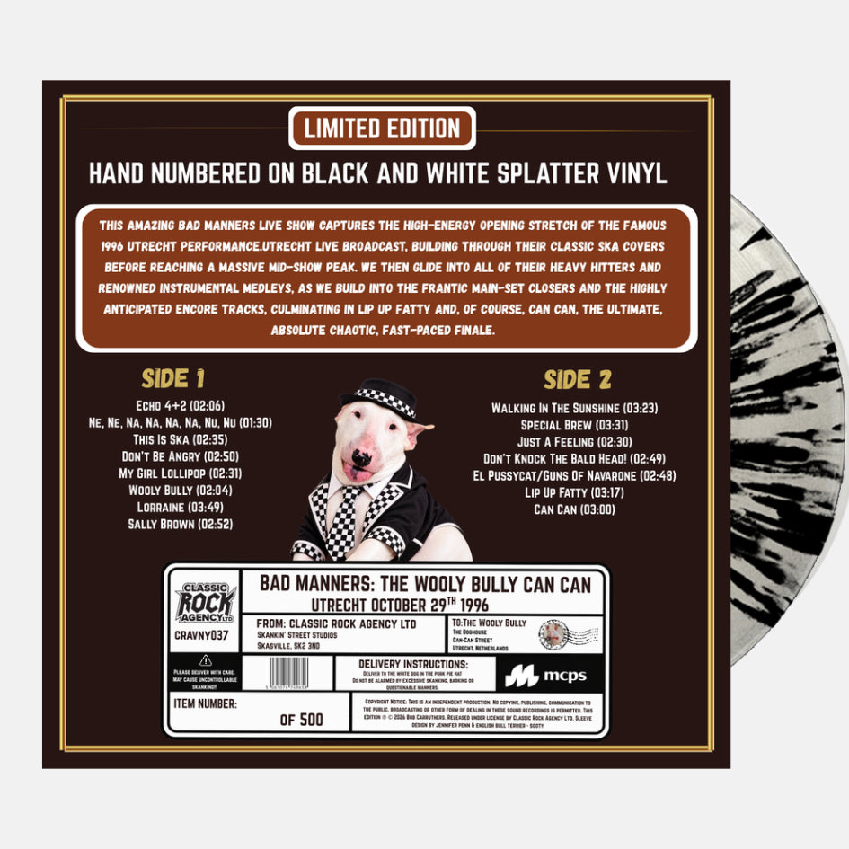 Bad Manners – The Wooly Bully Can Can Utrecht 1996 Limited Edition Splatter Vinyl LP/ PRE-ORDER Numbers 001-031