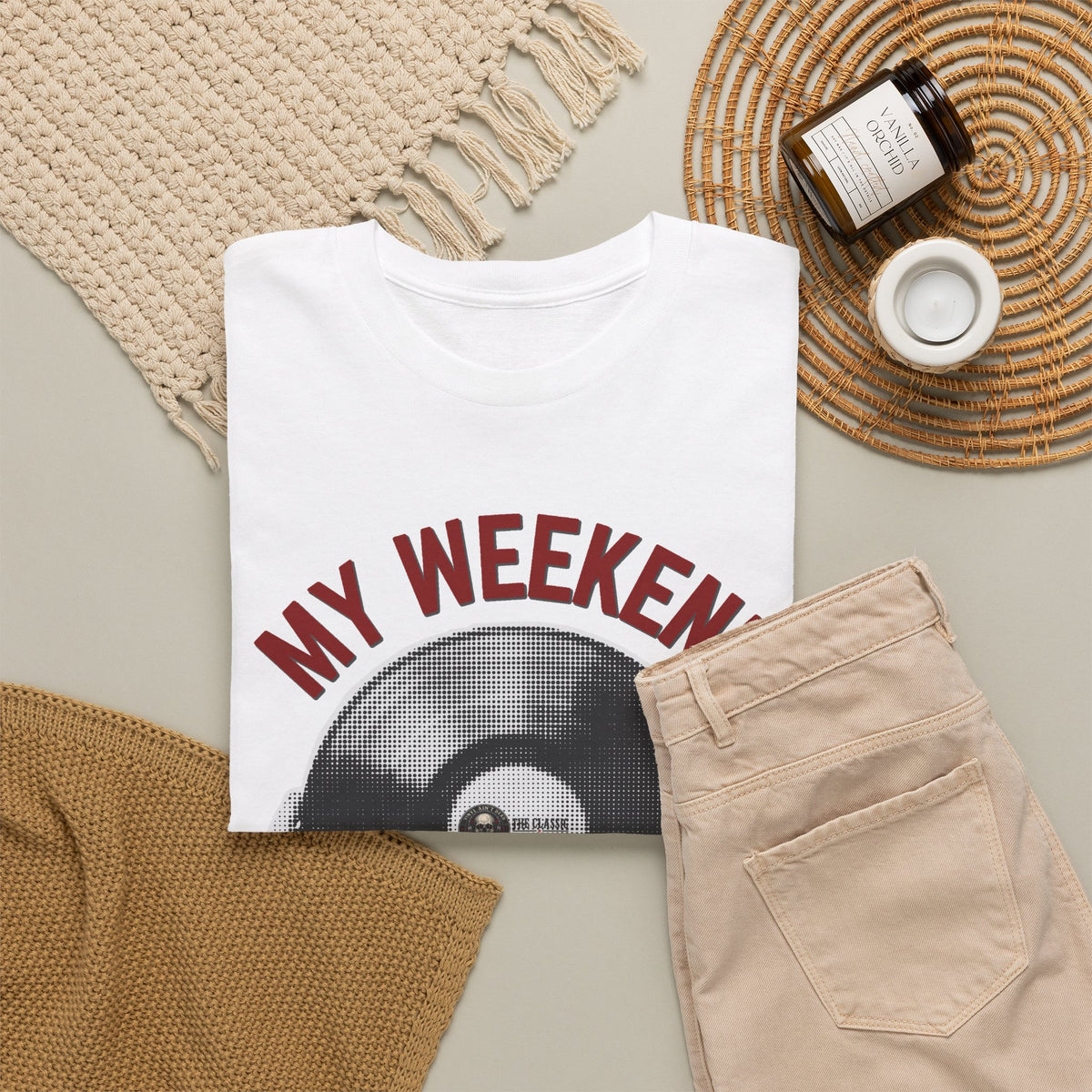 'My weekend has two sides' Novelty Unisex Heavy Cotton