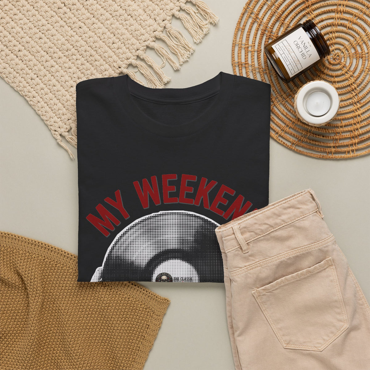 'My weekend has two sides' Novelty Unisex Heavy Cotton